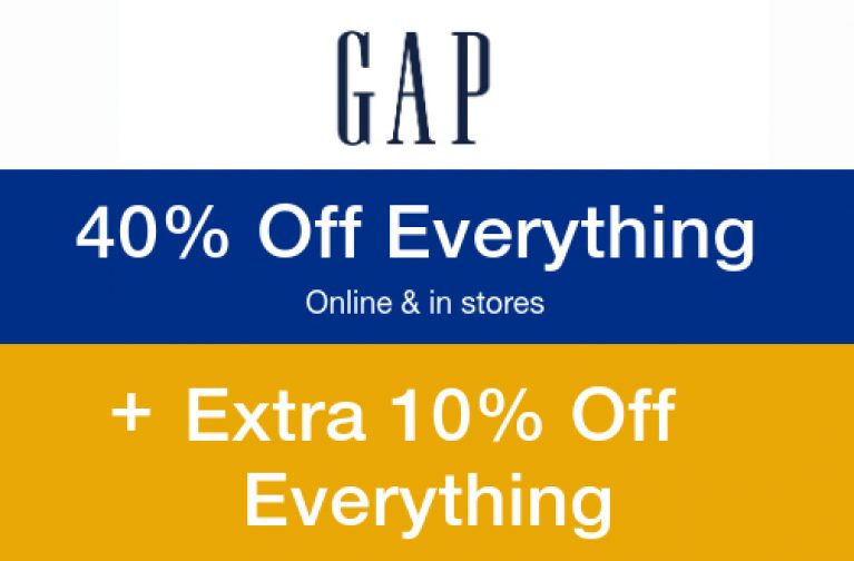GAP 40 Off Everything + Bonus 10 Off Code — Deals from SaveaLoonie!
