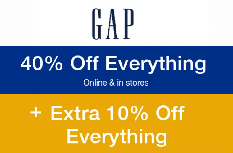 GAP 40 Off Everything + Bonus 10 Off Code — Deals from SaveaLoonie!