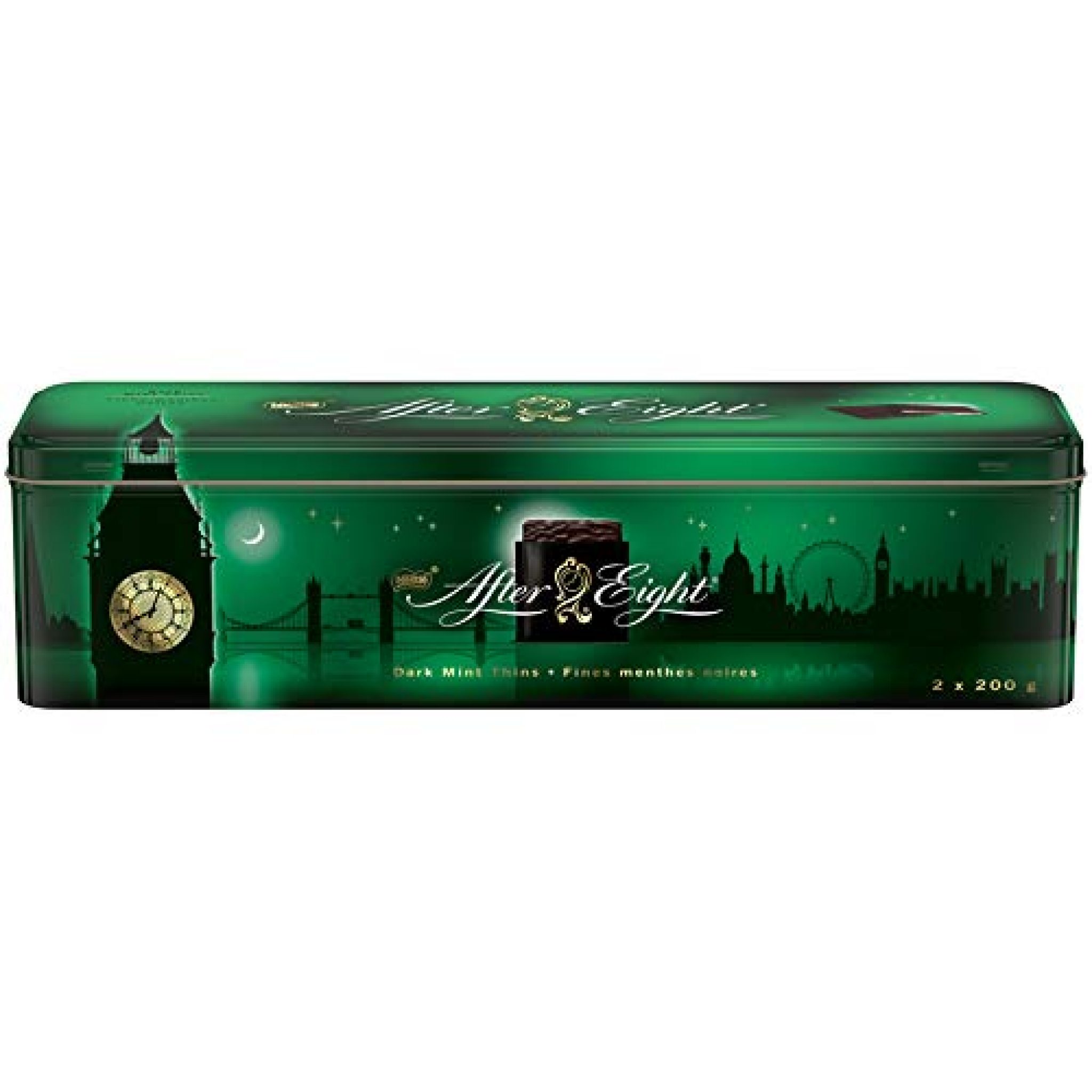 After Eight Dark Mint Thins Skyline Tin; 400 g (Pack of 2 x 200g Boxes