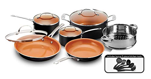 Gotham Steel 15-Piece Titanium & Ceramic Nonstick Copper Frying Pan and Cookware Set