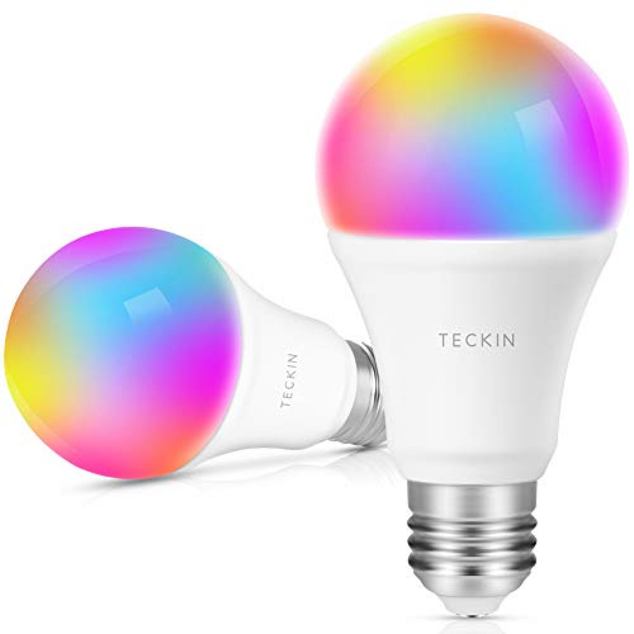 TECKIN Smart LED Bulb WiFi E27 Dimmable Multicolor Light Bulb (2 Pack