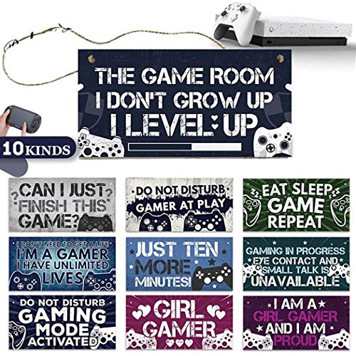 Whatyiu Gamer Signs, 7.9 x 3.9inch Wood
