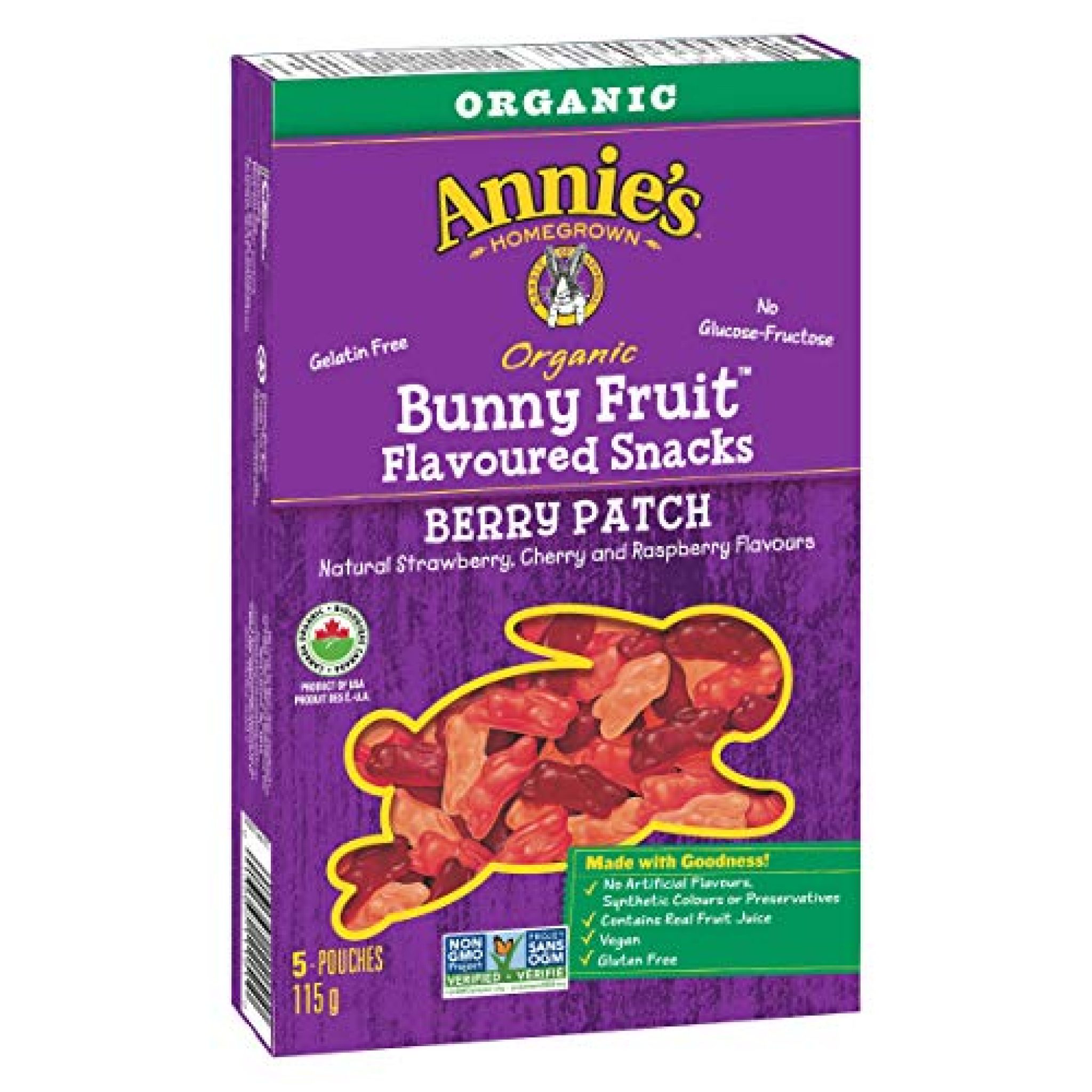 Annie's Homegrown Organic Berry Patch Bunny Fruit Snacks , 5Count