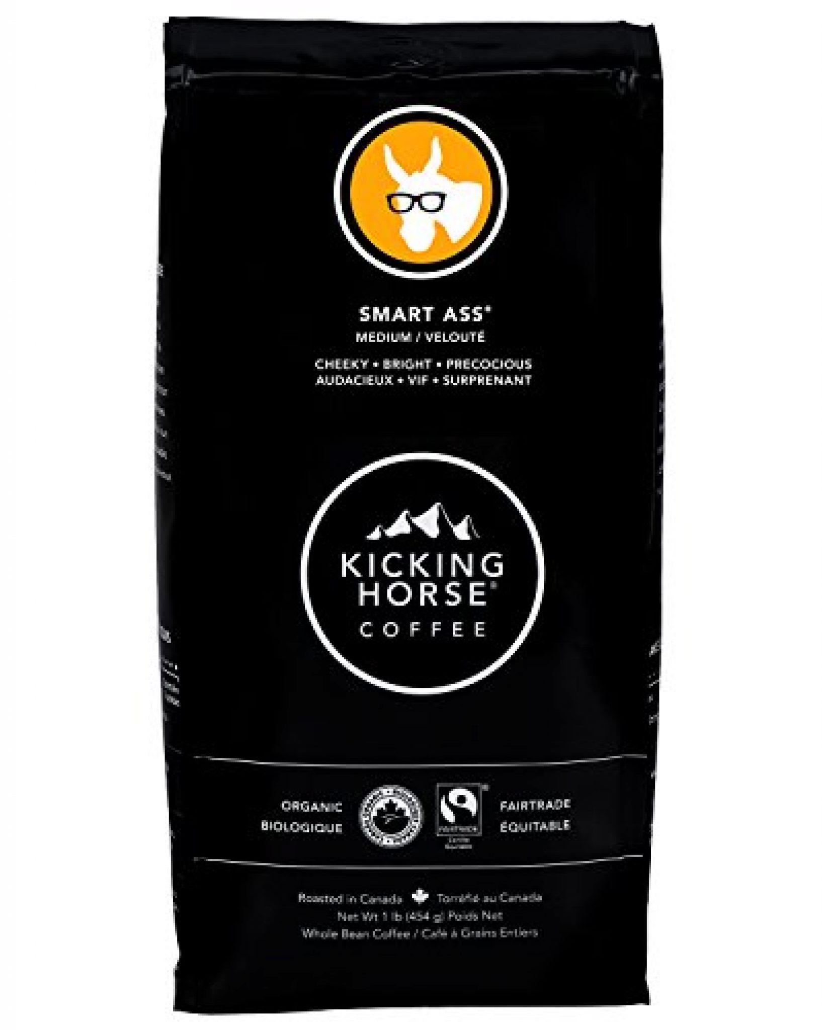 Kicking Horse Coffee, Smart Ass, Medium Roast, Whole Bean, 1 lb — Deals