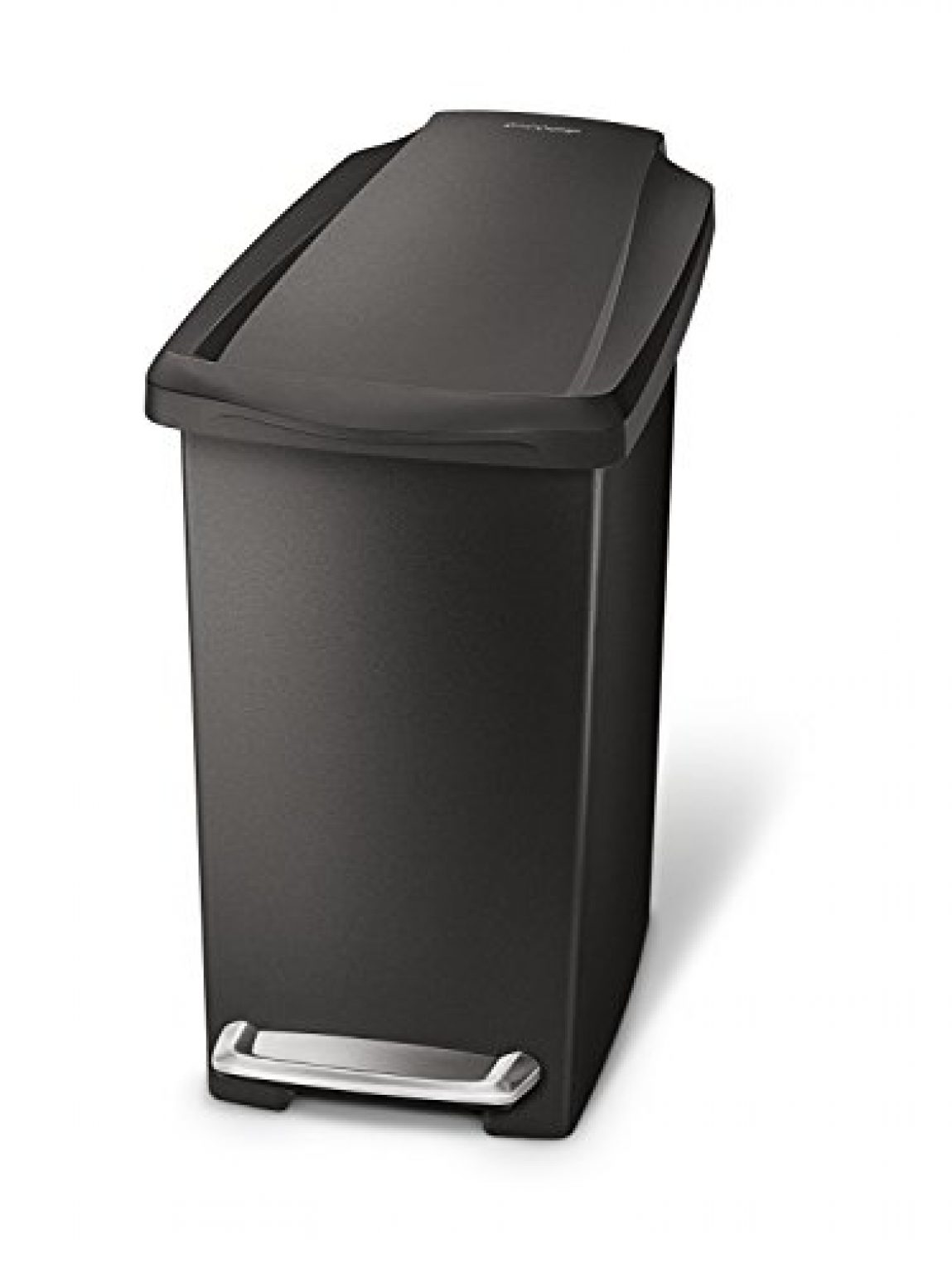 simplehuman 10L Compact Slim Step Trash Can, Black Plastic — Deals from
