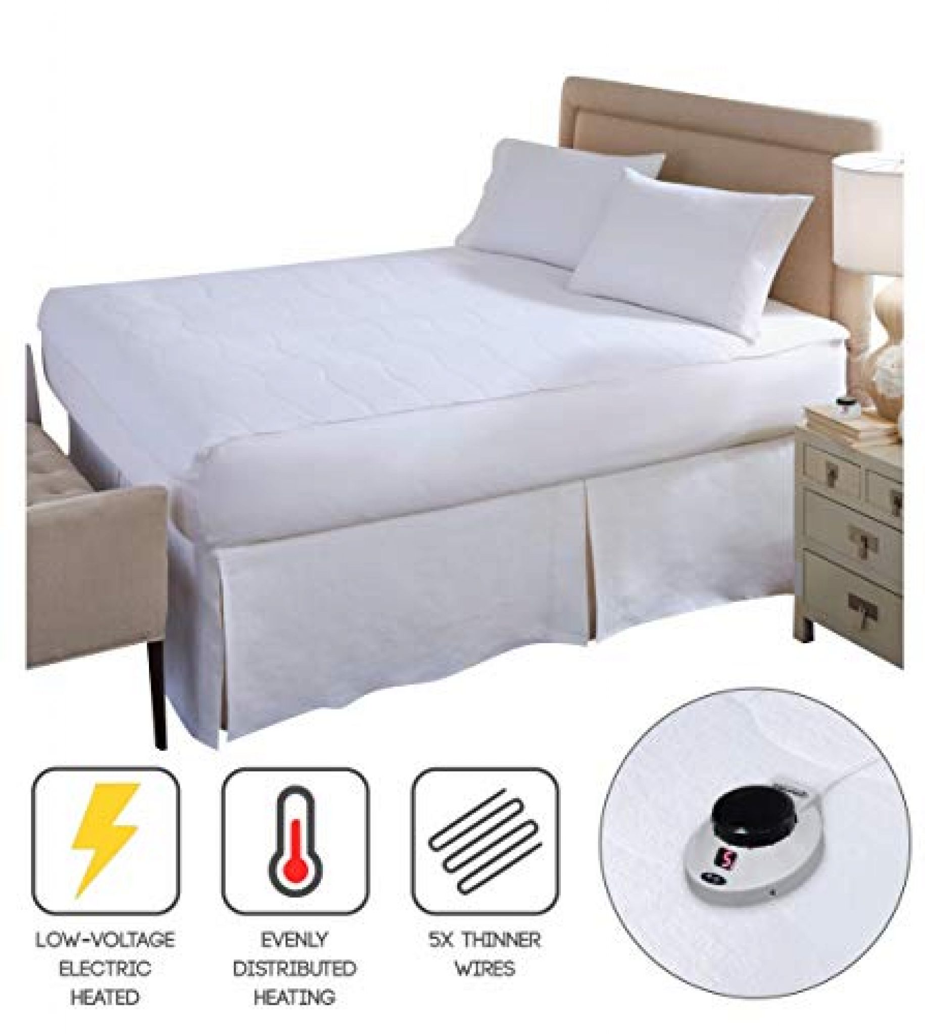 Soft Heat MicroPlush Electric Heated Twin Mattress Pad — Deals from