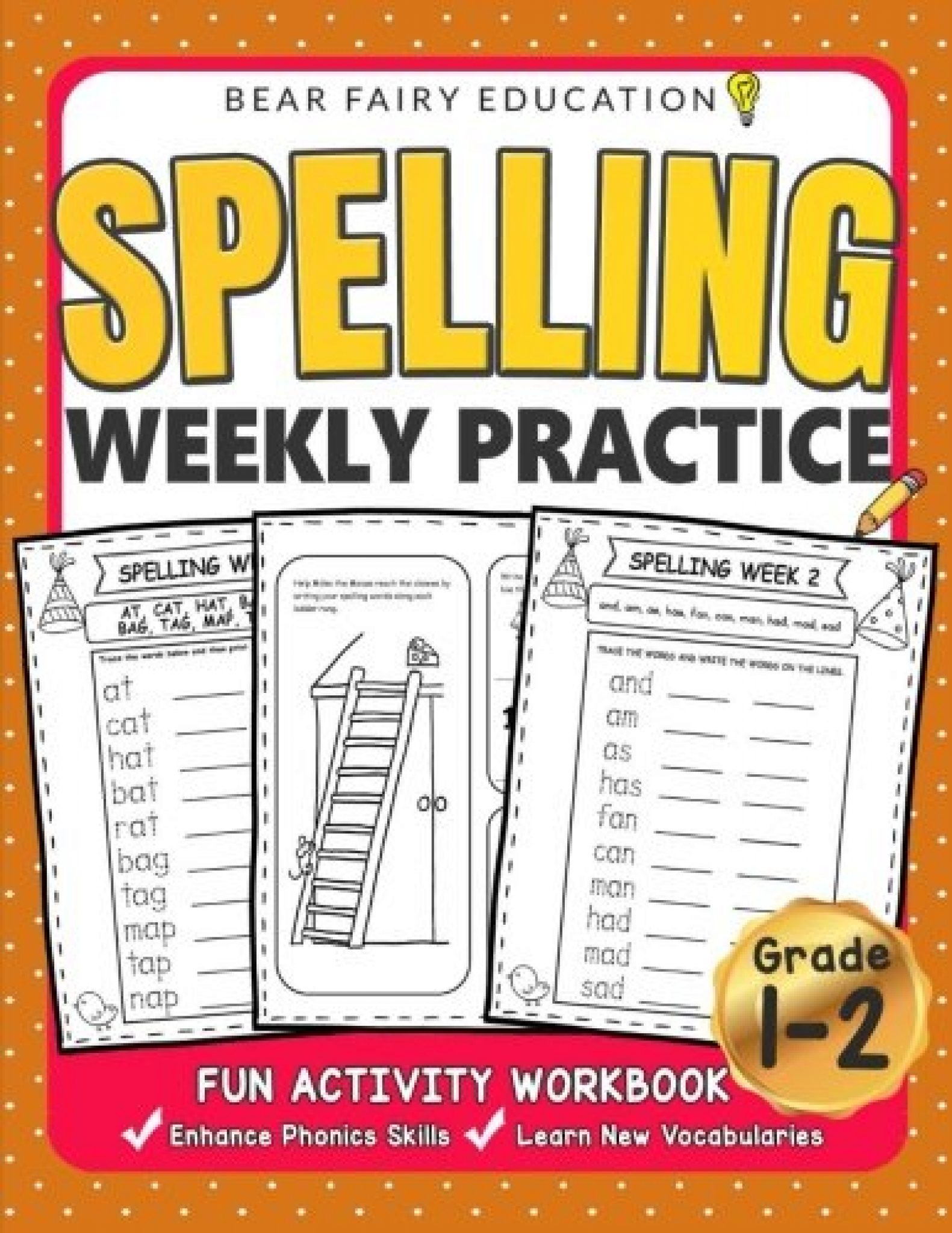 Spelling Weekly Practice for 1st 2nd Grades Activity Workbook — Deals