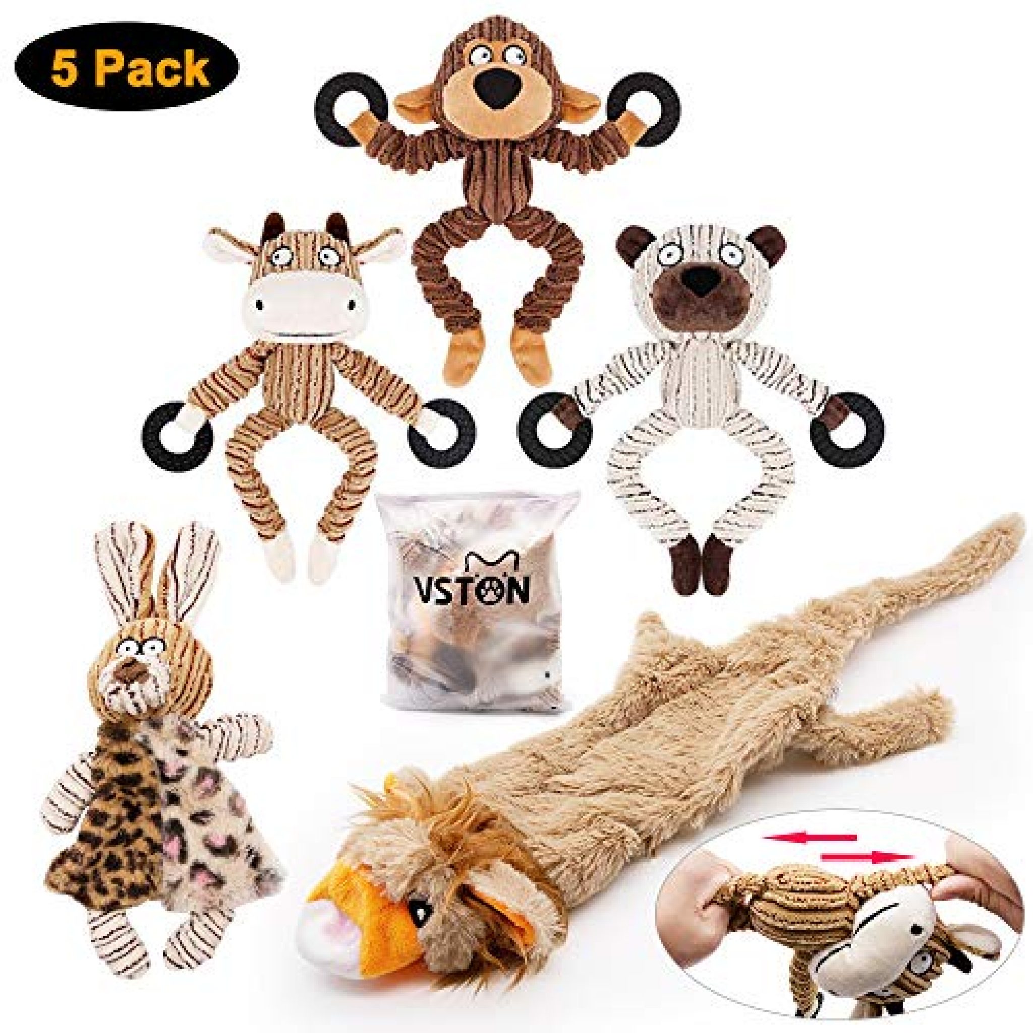 Squeaky Dog Toys, 5 Pack — Deals from SaveaLoonie!
