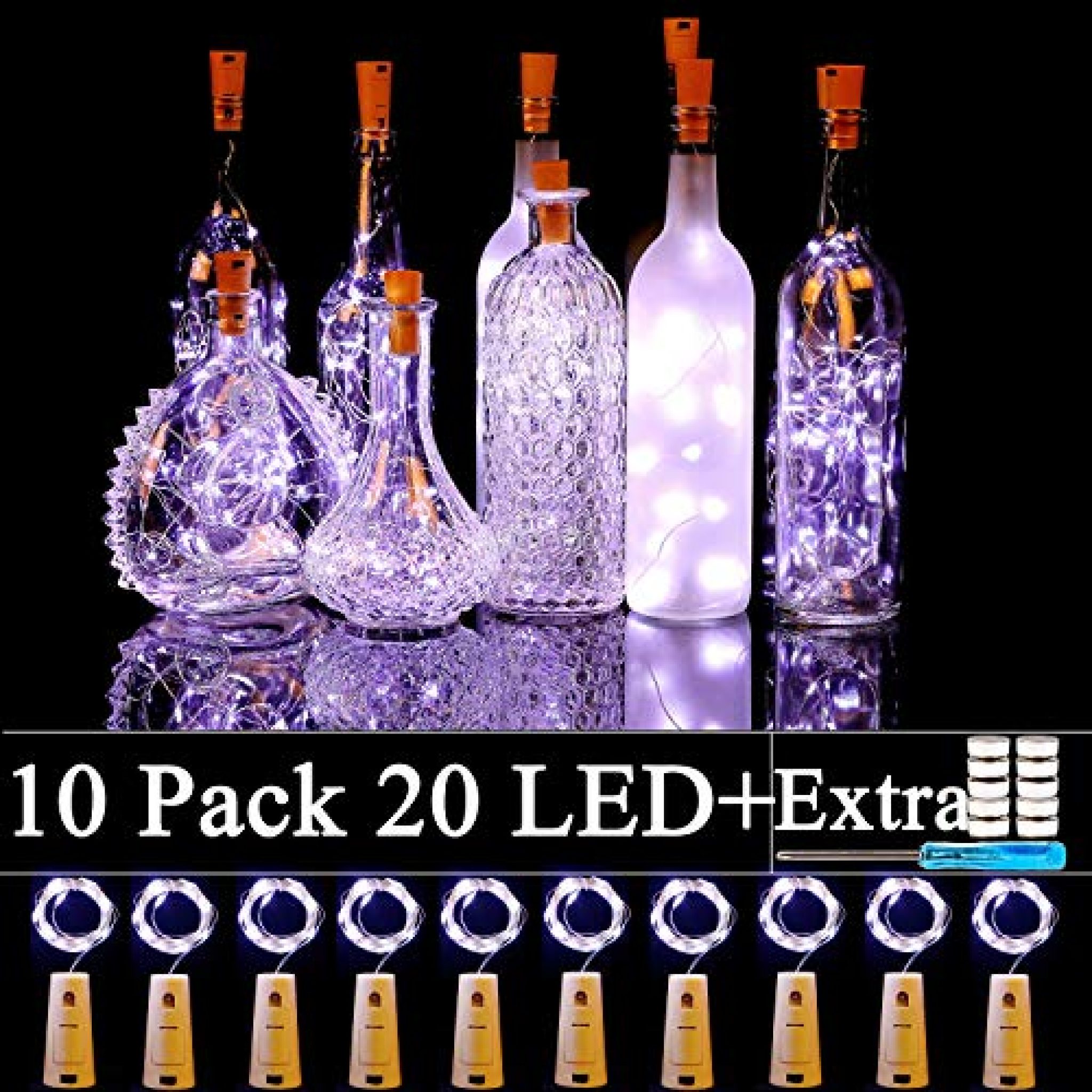 10 Pack Battery Operated Cork Lights — Deals from SaveaLoonie!