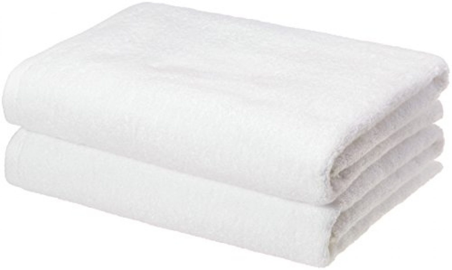 AmazonBasics QuickDry Bath Towels, Set of 2, White — Deals from