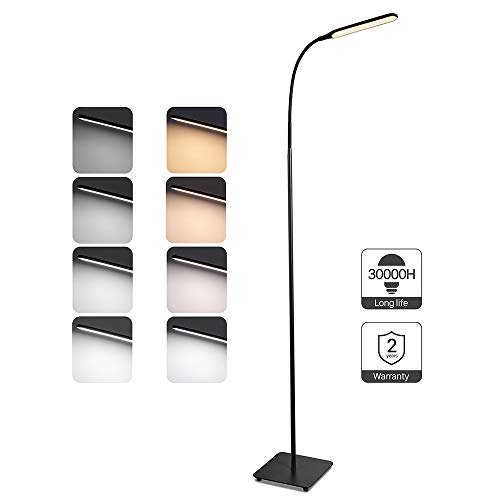 TaoTronics LED Floor Lamp, Modern Standing Light, 4 Brightness Levels & 4 Colors