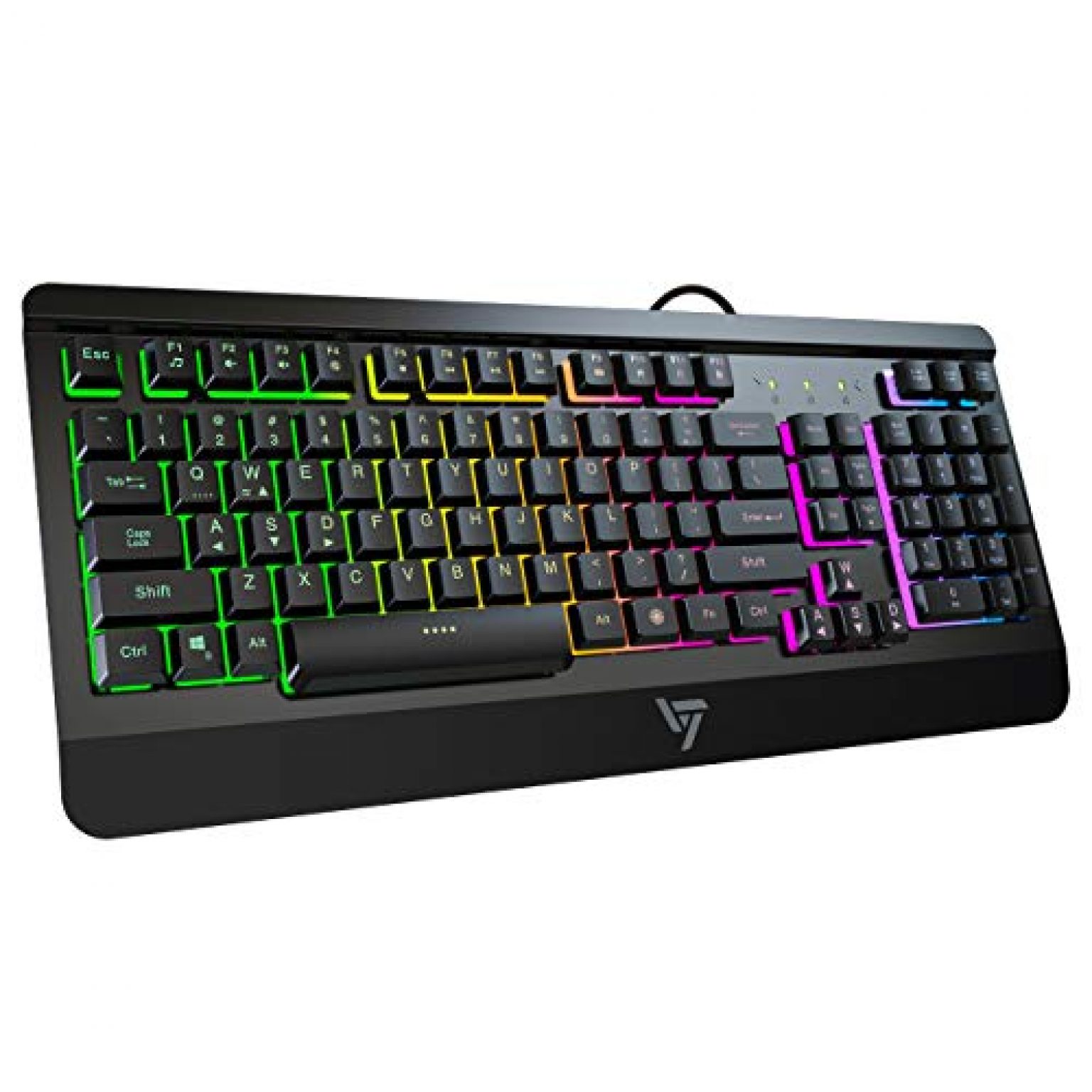 VicTsing UltraSlim Gaming Keyboard Wired, AllMetal Panel SpillResistant, Rainbow Backlit