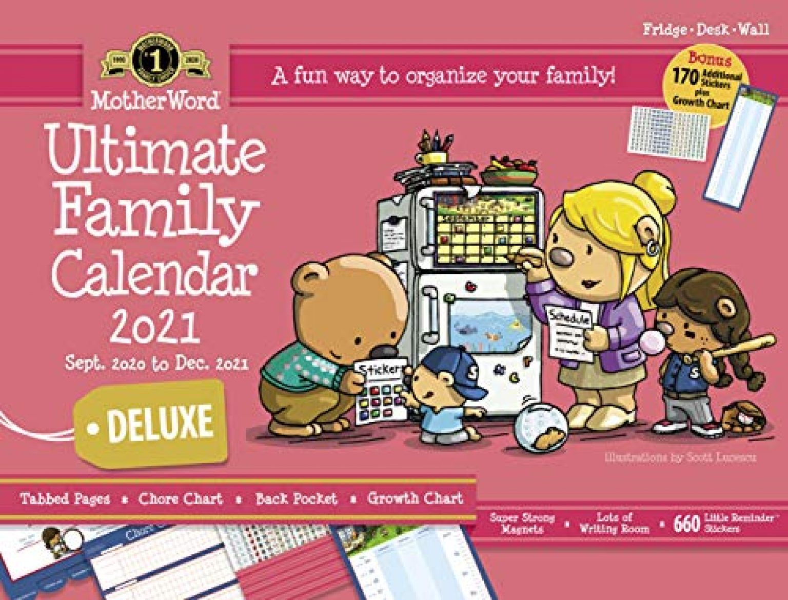 MotherWord Ultimate Family Hanging Calendar and Chore Chart