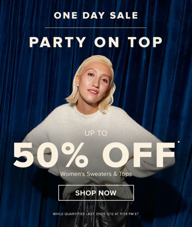 Hudson's Bay One Day Sales Up to 50 off Women's Sweaters & Tops