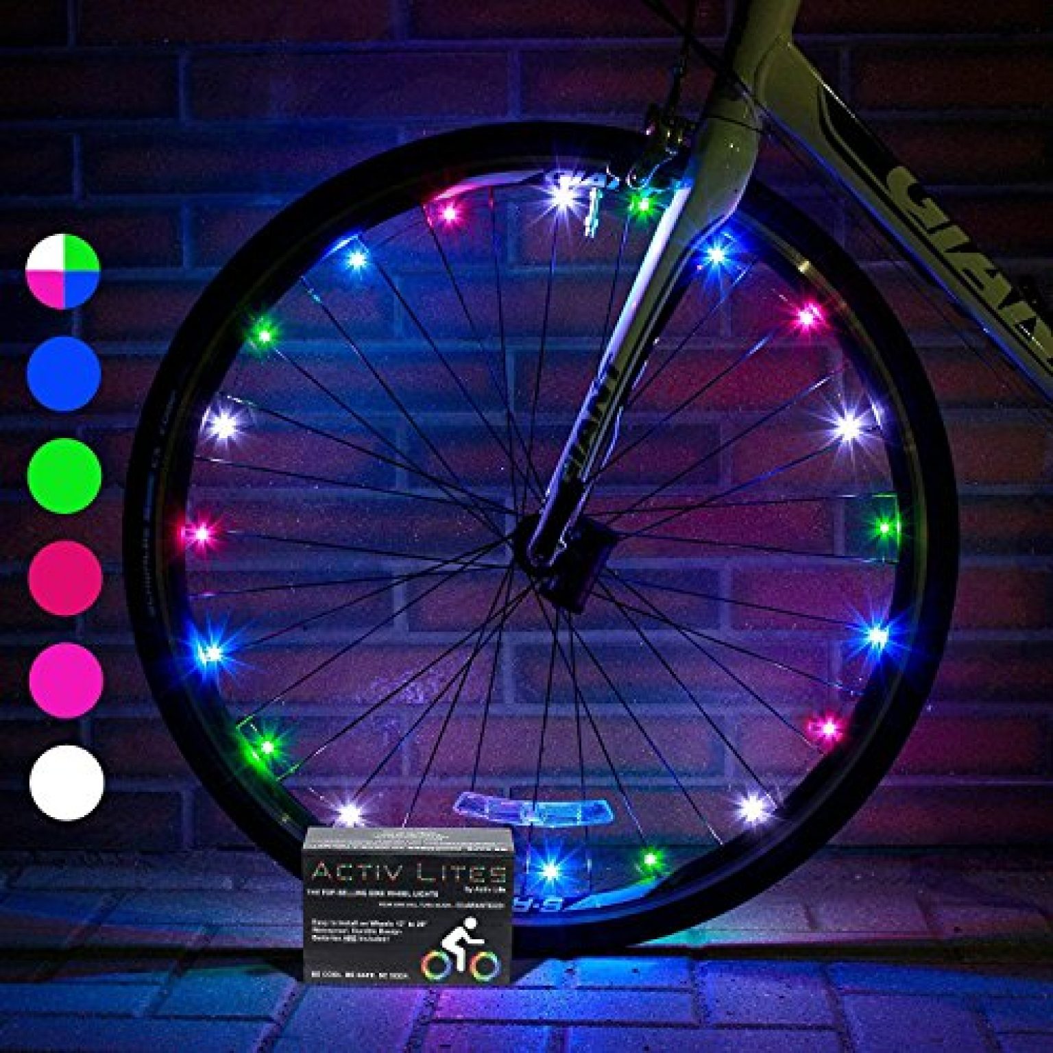 Activ Life 2Tire Pack LED Bike Wheel Lights with Batteries Included