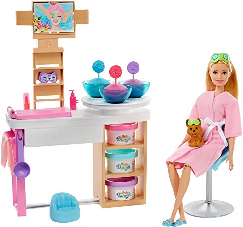 Barbie Face Mask Spa Day Playset with Blonde Barbie Doll