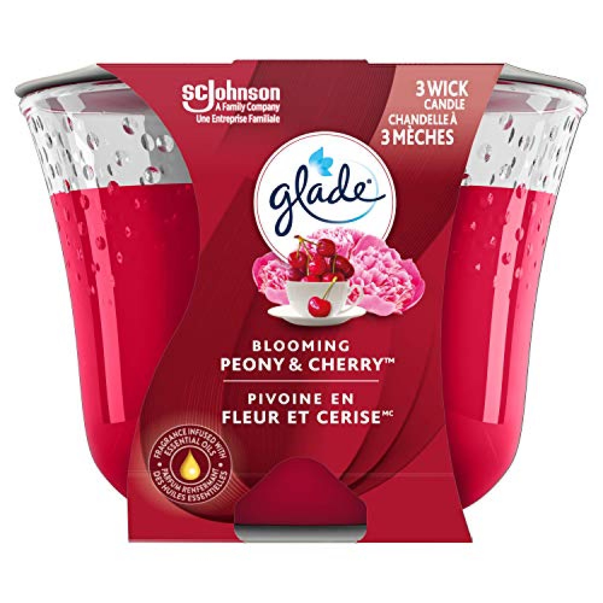 Glade Large 3 Wick Jar Candle, Blooming Peony & Cherry — Deals from SaveaLoonie!