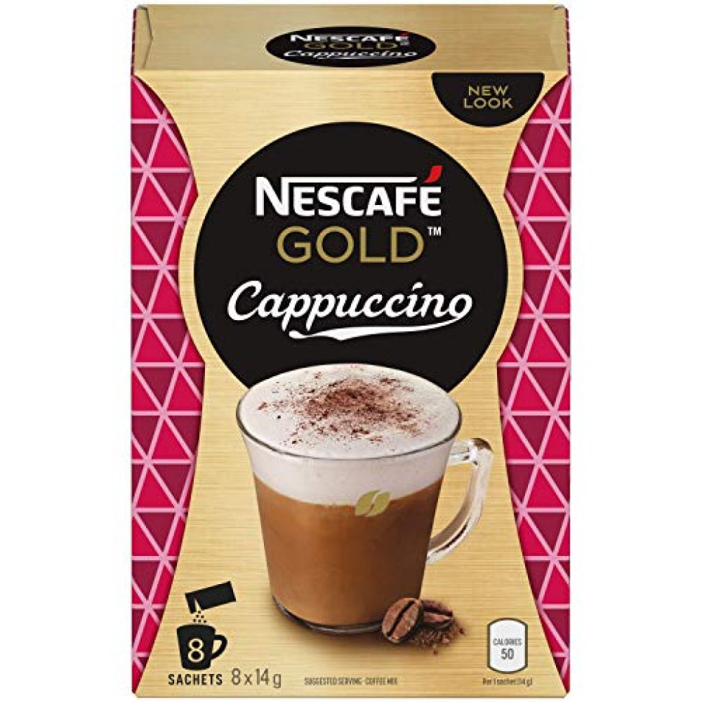 Nescafé Gold Cappuccino, Instant Coffee Sachets, 8 x 14 g (Pack Of 6