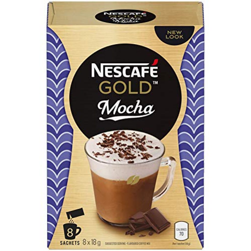 Nescafé Gold Mocha, Instant Coffee Sachets, 8 x 18g (Pack Of 6, 48 Cups