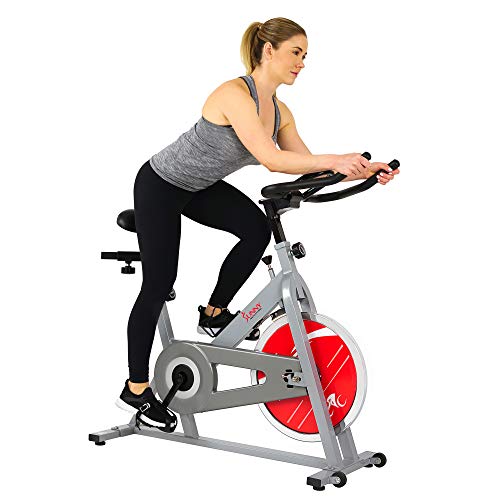 Sunny Health & Fitness Chain Drive Indoor Cycle Bike with 30 lbs (13.6 kg) Flywheel