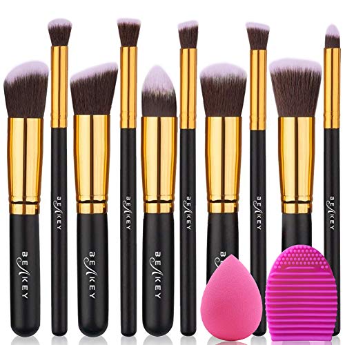 BEAKEY Makeup Brush Set with Blender Sponge and Brush Egg