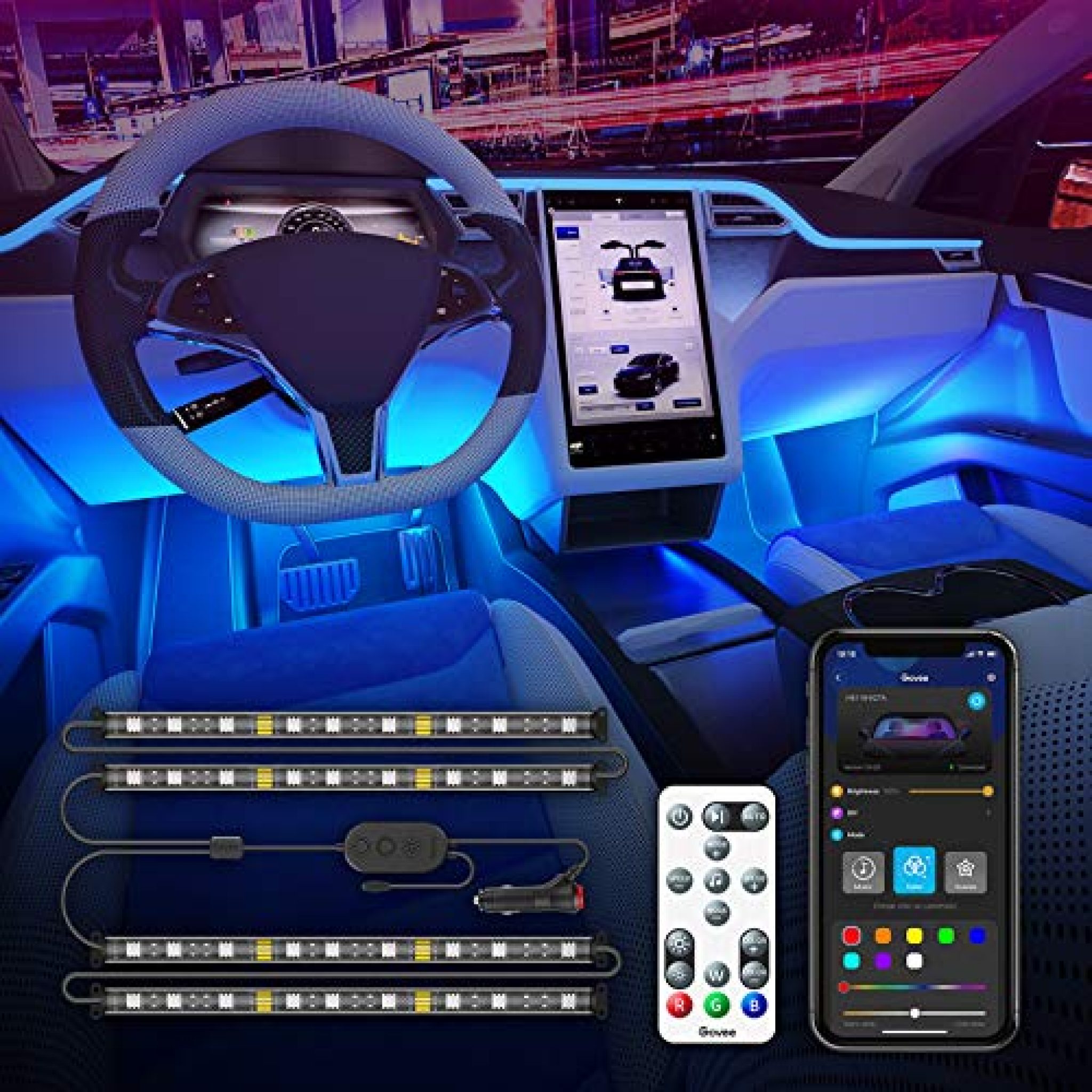 Govee Car LED Lights with App and Remote Control — Deals from SaveaLoonie!
