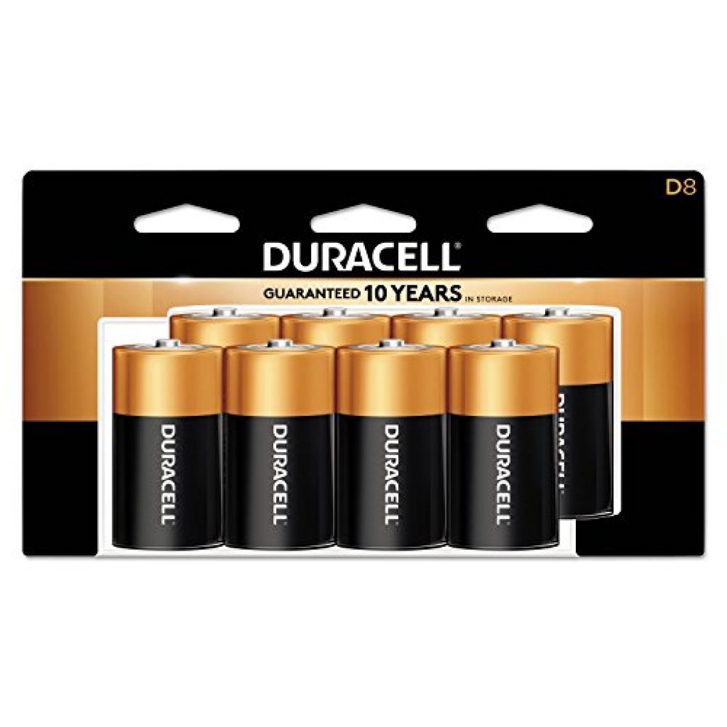Duracell CopperTop D Alkaline Batteries with recloseable package, 8