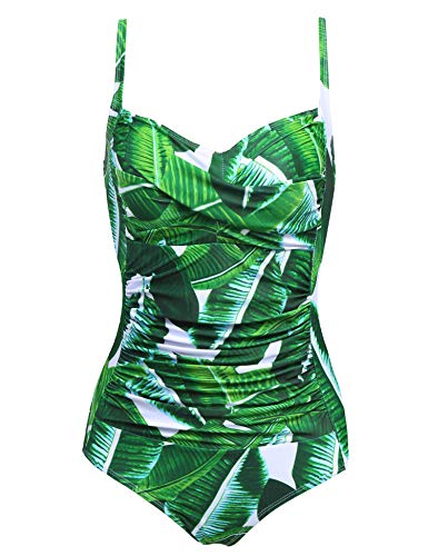 Ekouaer Womens One Piece Vintage Pin up Monokinis Tummy Control Swimwear