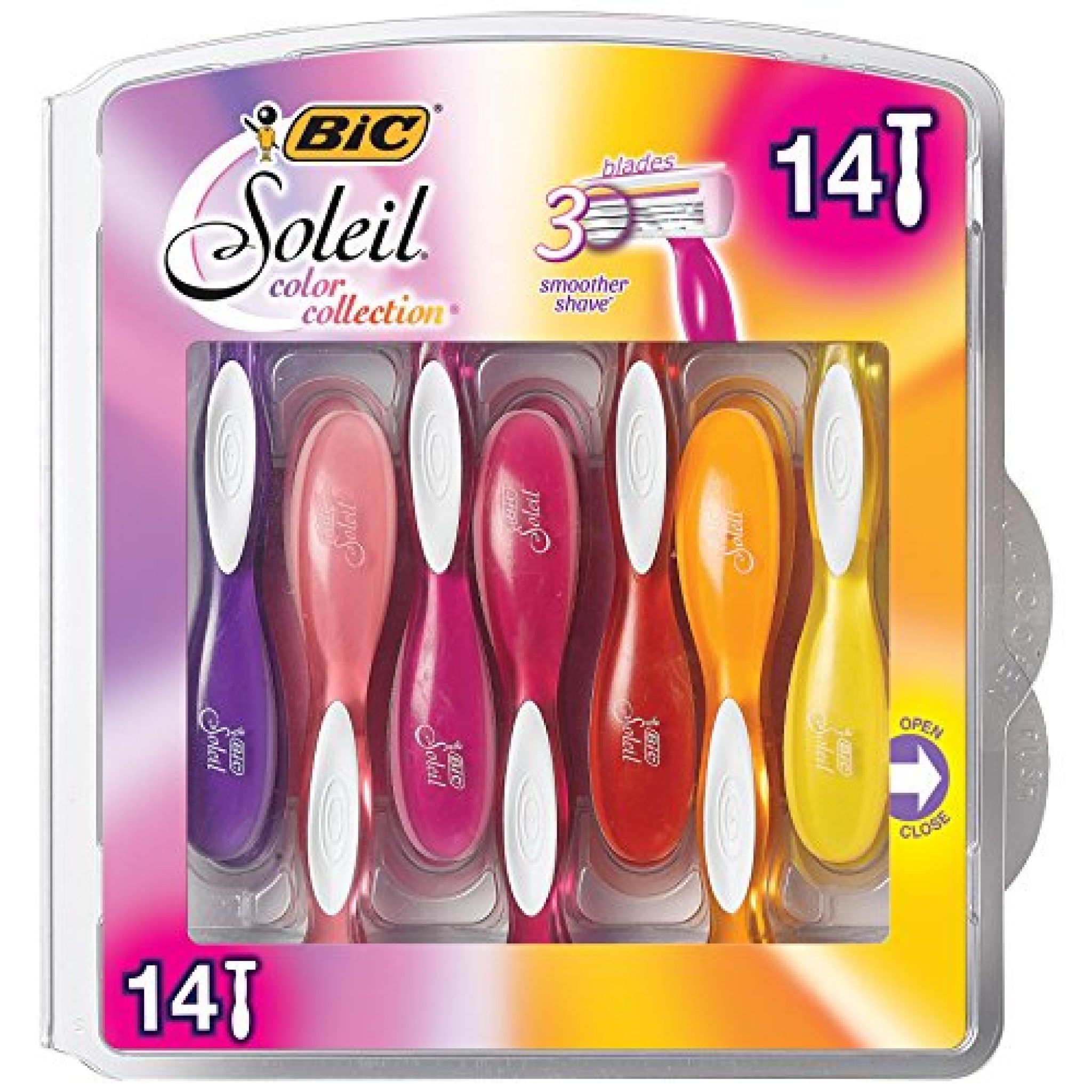 BIC Soleil Color Collection 3 Blade Razors, 14 Count — Deals from ...