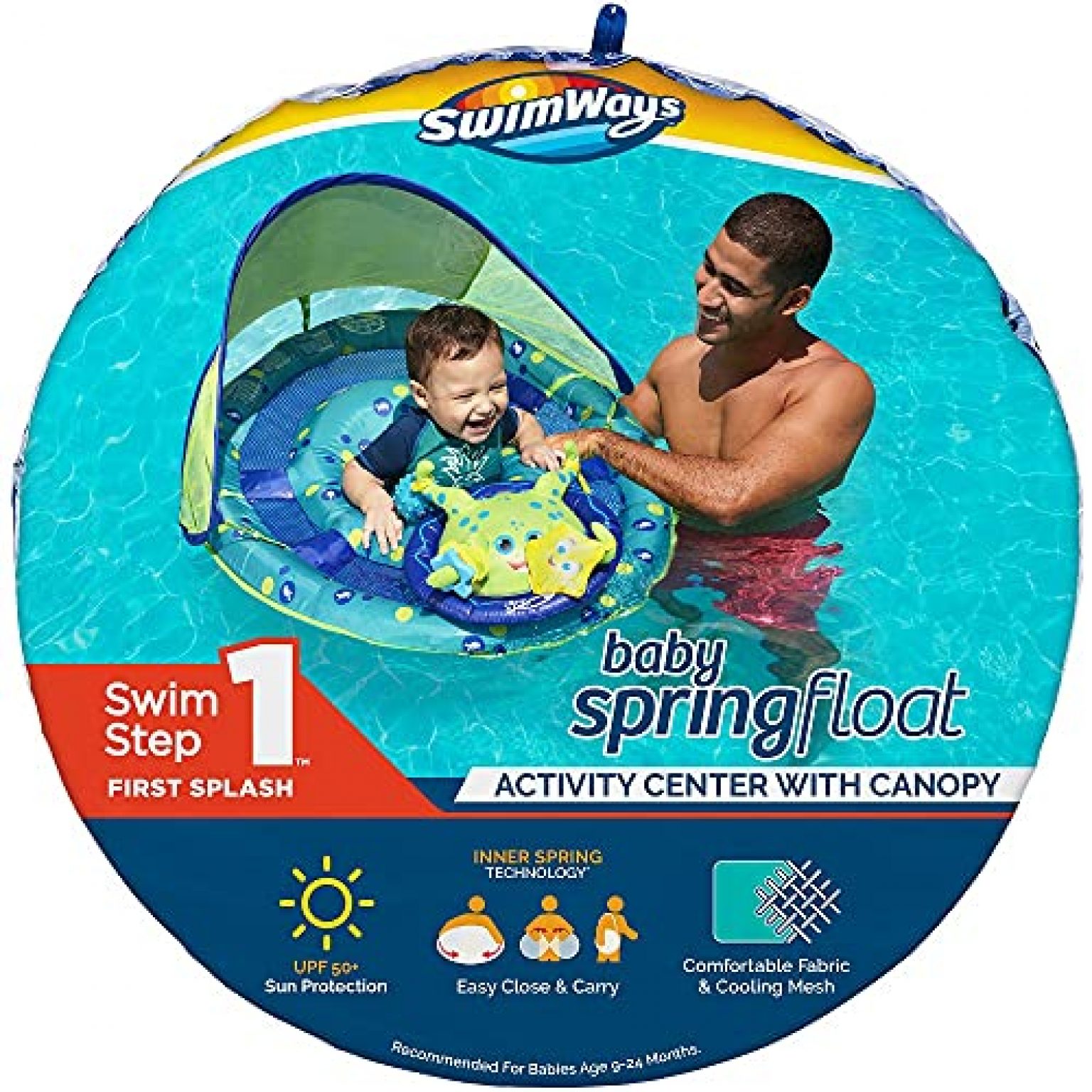 SwimWays Baby Spring Float Activity Center with Adjustable Canopy