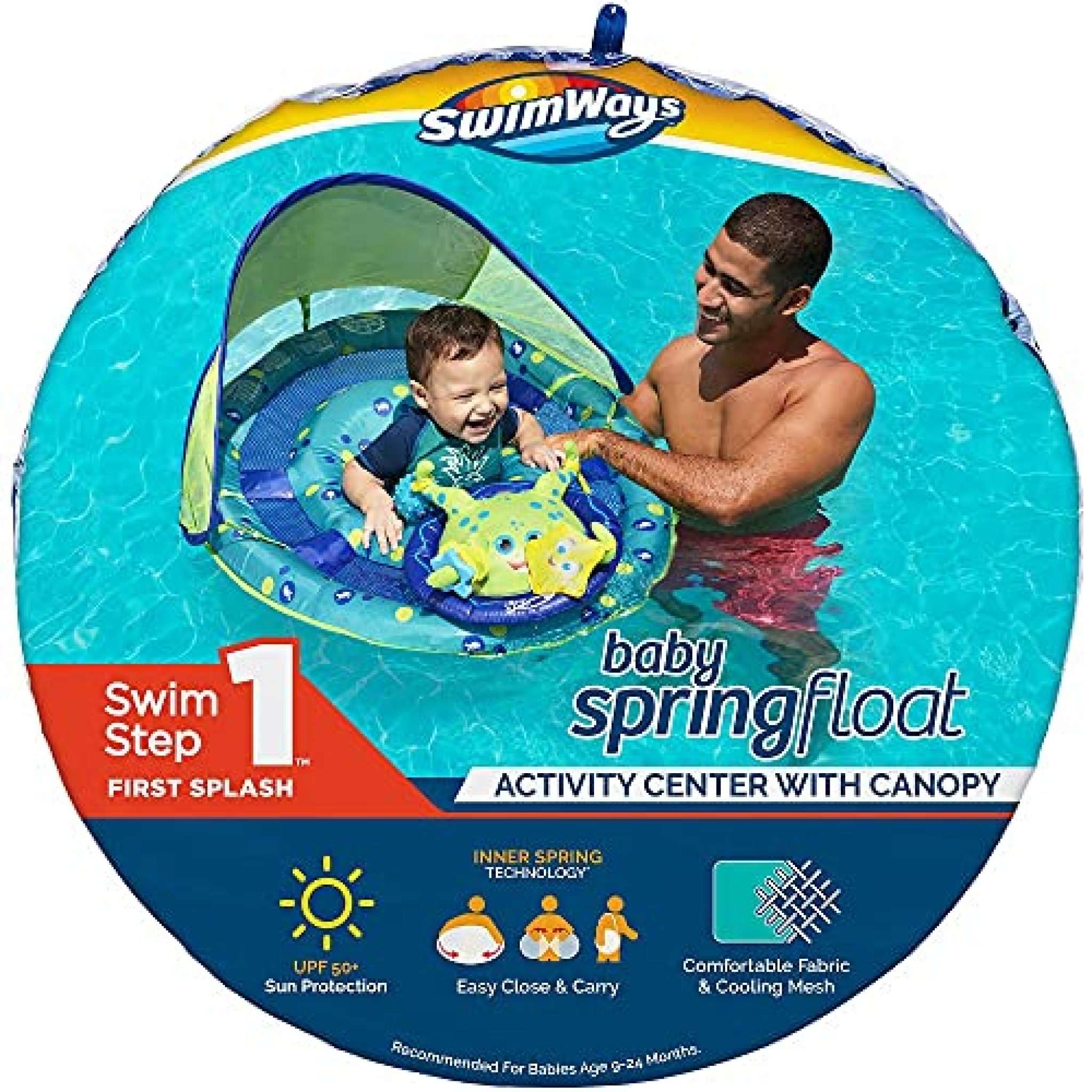 SwimWays Baby Spring Float Activity Center with Adjustable Canopy