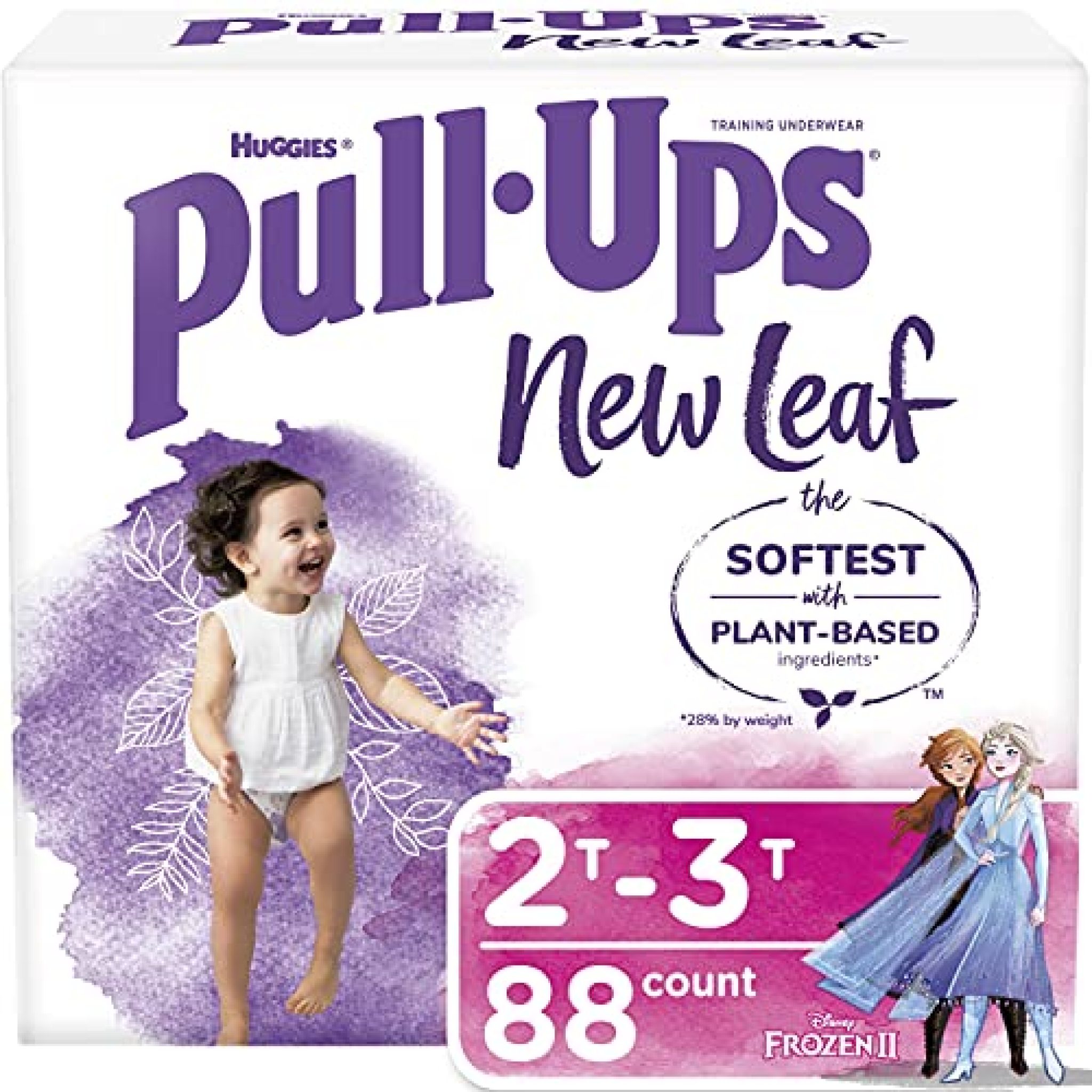 Pull ups Girls Potty Training Underwear, 2t3t, New Leaf for Toddlers, 88ct, One Month Supply 88