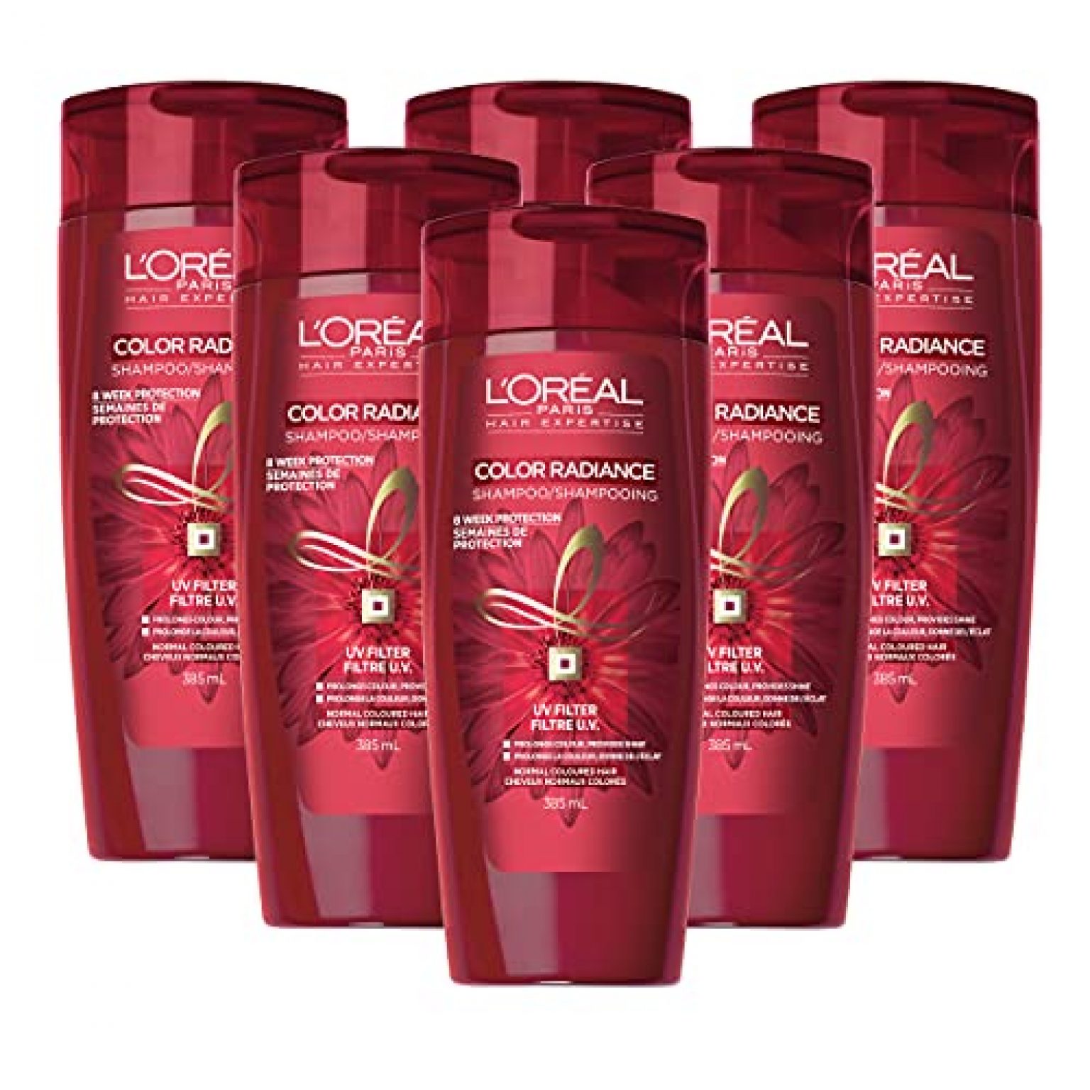 L'Oreal Paris Shampoo, Color Radiance, 385mL (Pack of 6) — Deals from