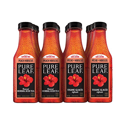 Pure Leaf Peach Hibiscus Herbal Iced Tea, 547mL Bottles, 12 Pack