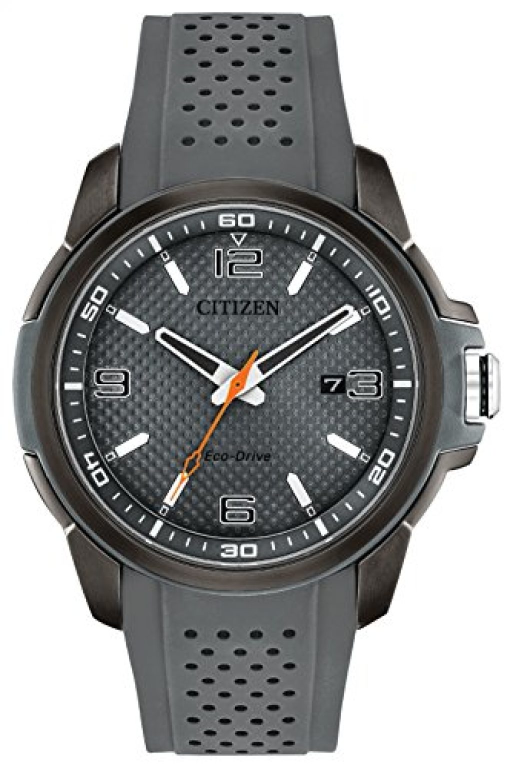 Citizen EcoDrive Mens Polyurethane Watch, Gray Rubber Band — Deals