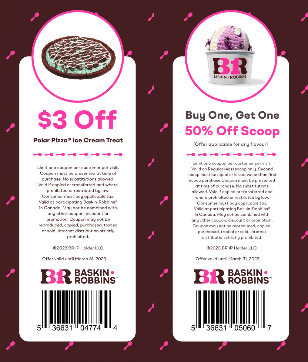 Baskin Robbins Coupons & Offers Canada March 2023 New Flavour of the