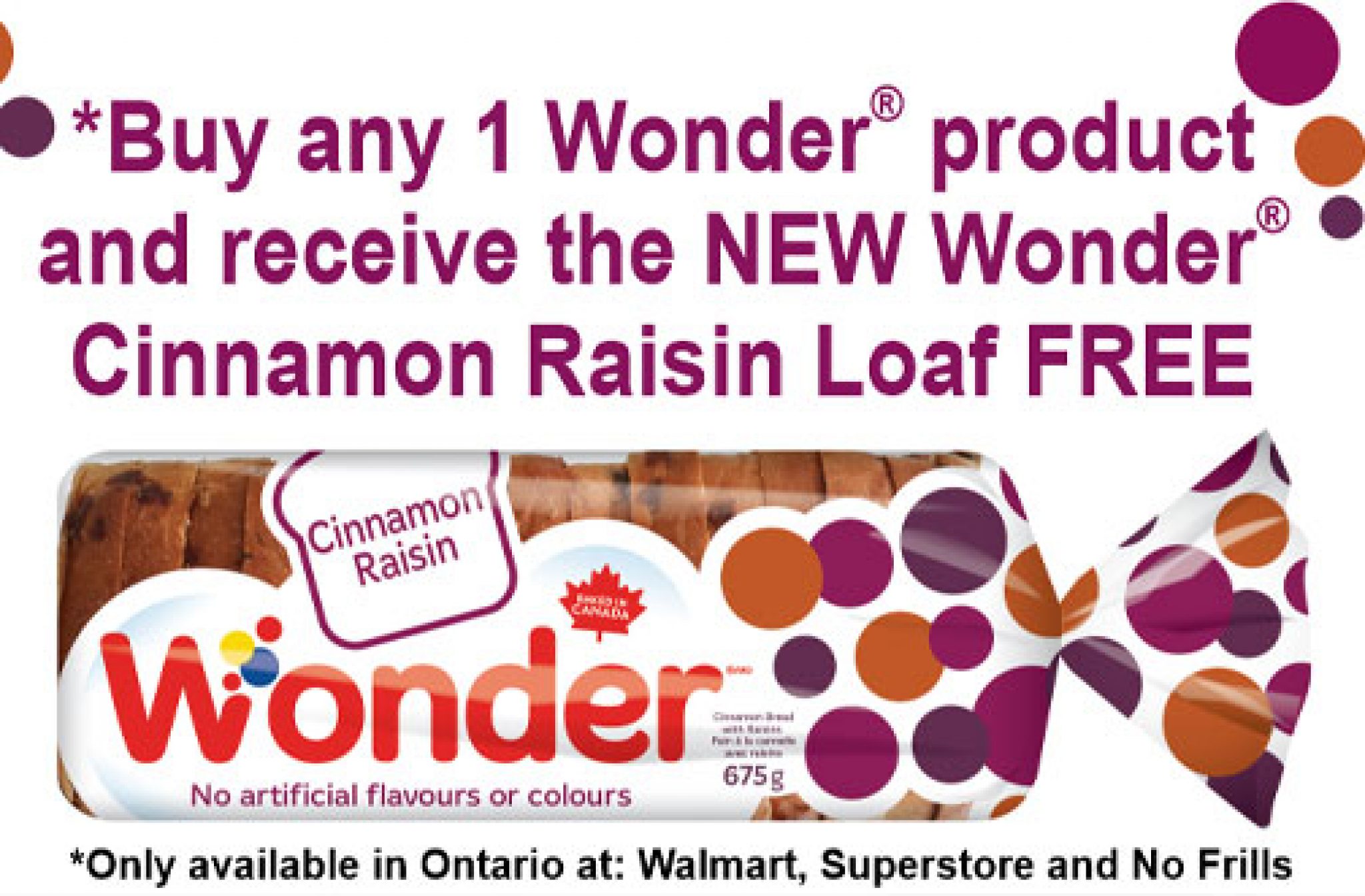 Wonder Coupon BOGO Free Cinnamon Raisin Loaf — Deals from SaveaLoonie!