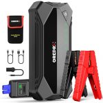 GREPRO Car Jump Starter Kit, 12V Battery Booster, Jump Box with Jumper Cables, Car Battery Jumper with LED Light