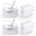 iPhone Charger Fast Charging, 2 Pack 20W USB C Wall Charger Block with 2 Pack (6&10ft) USB C to Lightning Cables