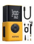 AstroAI Tire Inflator L7S Portable Air Compressor Cordless Bike Pump with Digital Dual Values Display, 150 PSI Car Tires Pump with LED Lights Air Pump for Cars, Motorcycles, Bikes, Balls