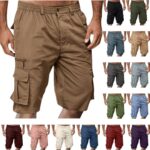 Cargo Shorts for Men Relaxed Fit Stretch Waist Casual Lightweight Big and Tall Outdoor Hiking Work Shorts with Pocket