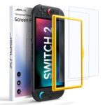 JSAUX [2-Pack] Anti-Glare Screen Protector for Nintendo Switch 2 (2025), Matte Glass Protector 9H Hardness Easy to Install with Guiding Frame Scratch Resistant Tempered Glass for Switch2