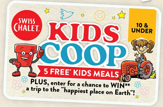 Get 5 Free Kids Meals + Win a Trip to Disneyworld