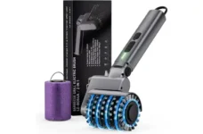 QKMPOM Cordless Rechargeable Electric Grill Cleaner with 2 Heads