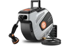 SUNPOW Retractable Garden Hose Reel + 10 Function Sprayer Nozzle