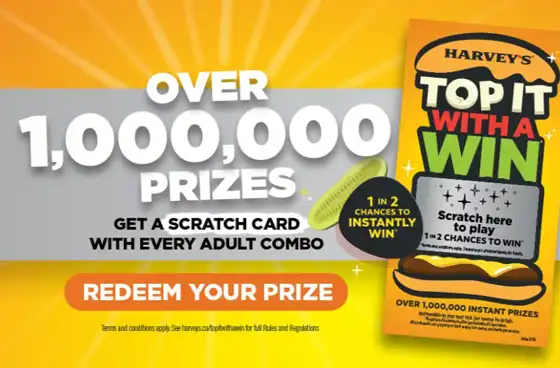 harvey's top it with a win contest