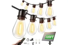 Torkase Solar String Lights Outdoor, 120FT