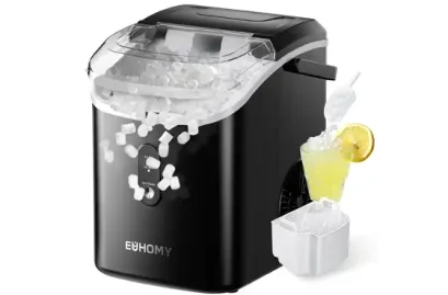 EUHOMY Portable Nugget Ice Maker with Removable Top Cover, 33.5lbs/24H