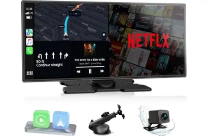 LAMTTO Upgraded 11” Wireless Carplay Screen and Backup Camera Compatible