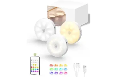 EZVALO 3-Pack Motion Sensor Rechargeable Battery Operated Lights